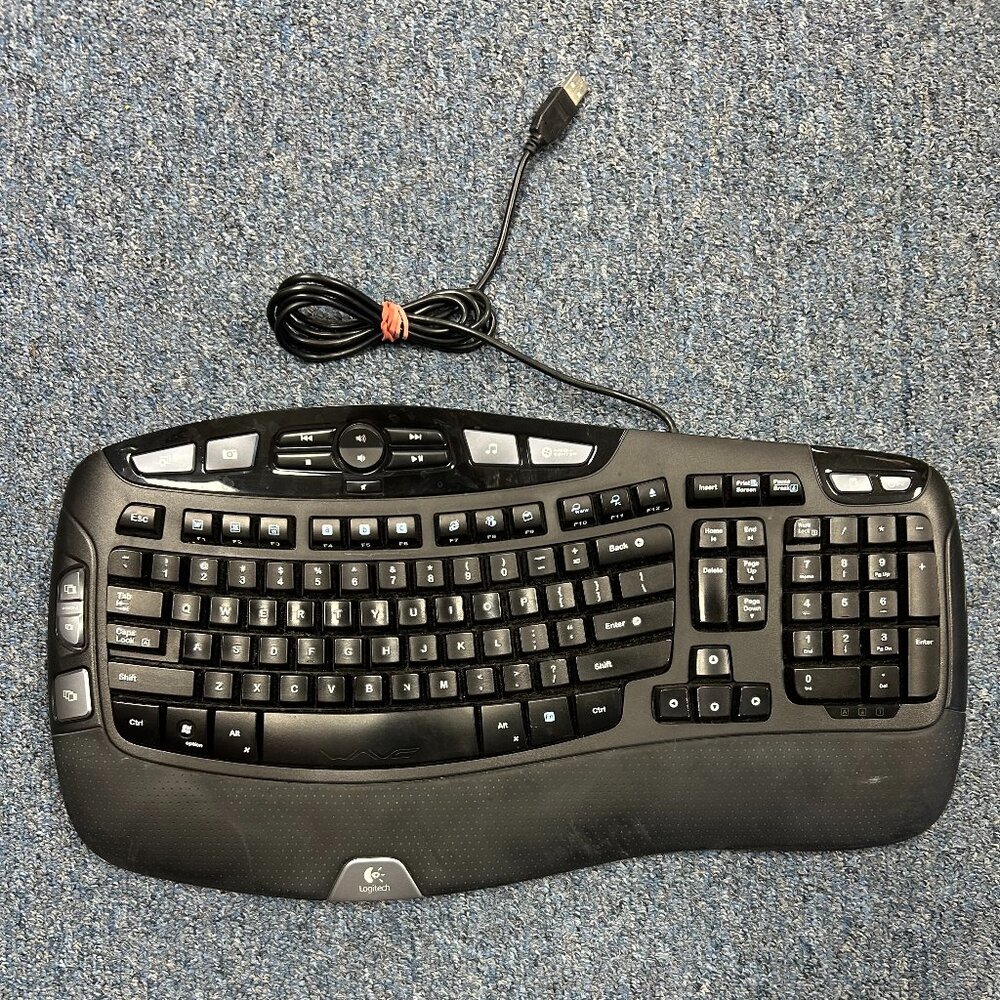 Logitech Wave Y-UV90 Ergonomic Keyboard English Tested Working